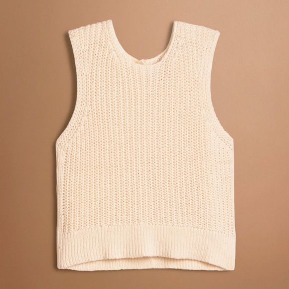 Aritzia Le Fou Garion Knit Tank Top in Cream - Picture 1 of 5
